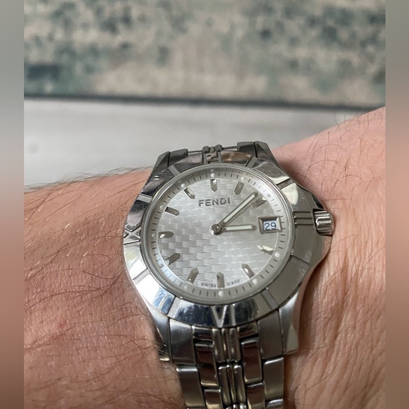 FENDI WATCH men’s stainless steel, crystal watch WORKS